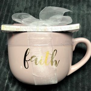 baby pink “FAITH” mug w/pen and personalized paper